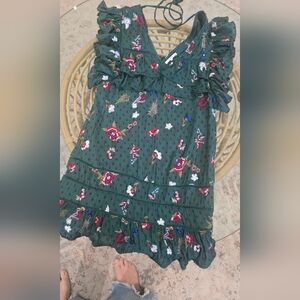 Tularosa Green Floral Mini Dress